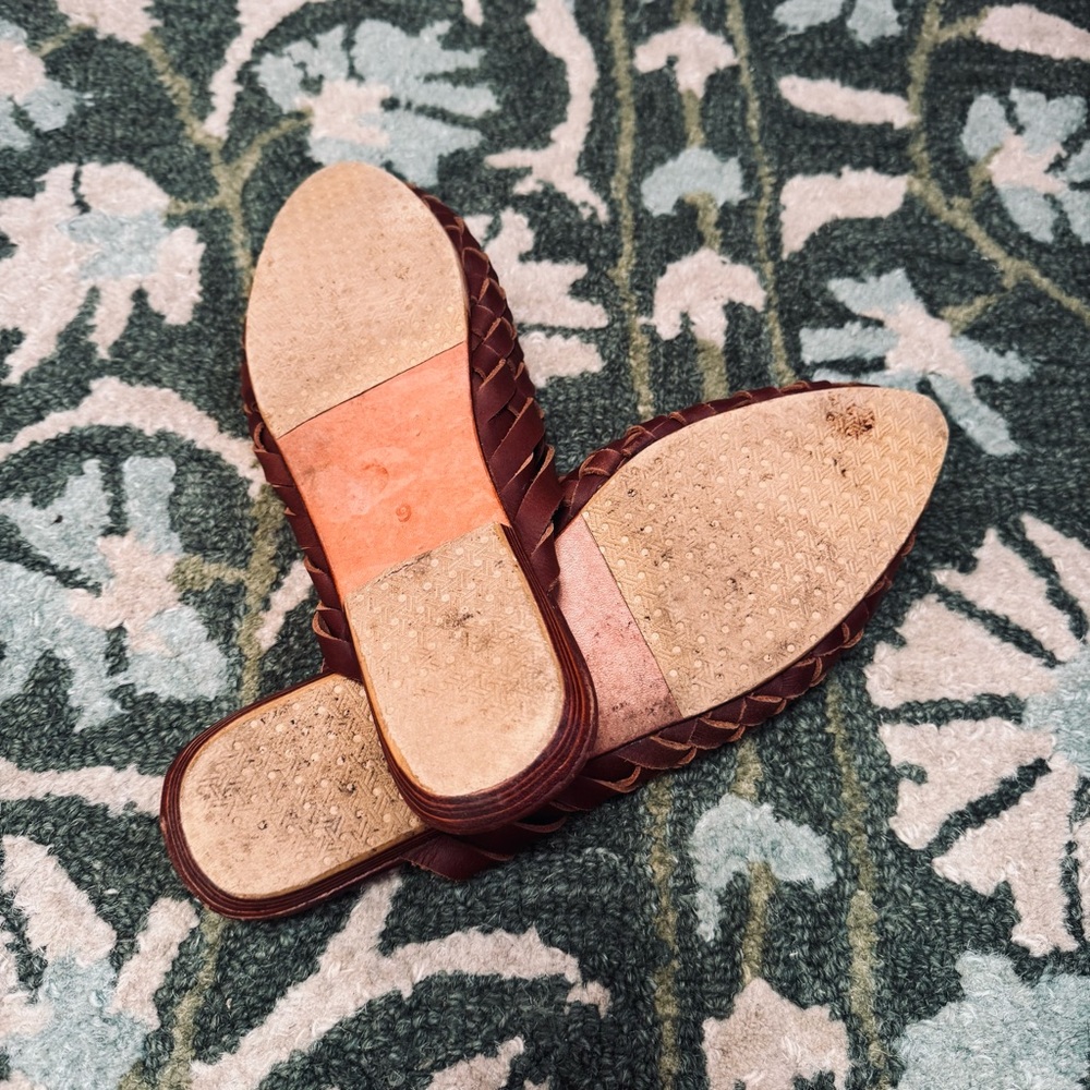 Liberte Leather Woven Mule - Prague Chocolate Slides - Picture 4 of 6